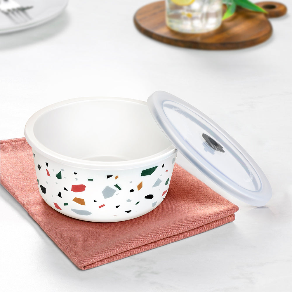 Larah By Borosil Confetti Storage Bowl Set, 1.2L + 800ml