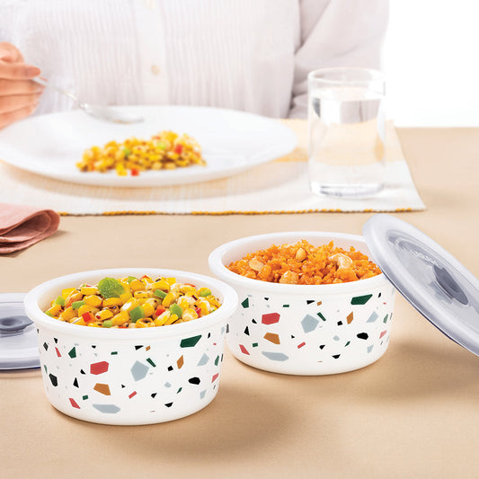 Larah By Borosil Confetti Storage Bowl Set, 400ml x 2