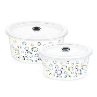 Larah By Borosil Jupiter Storage Bowl Set, 1.2L + 800ml