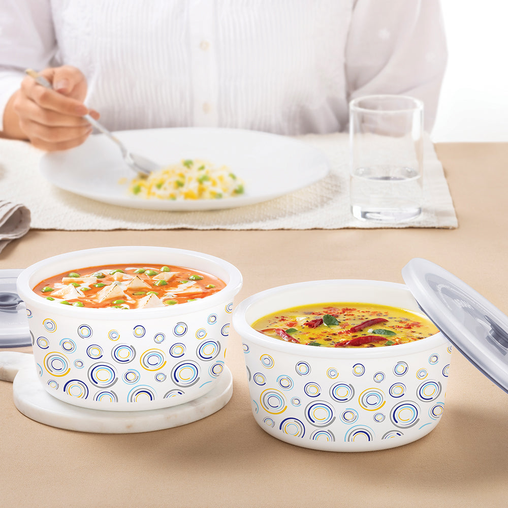 Larah By Borosil Jupiter Storage Bowl Set, 800ml x 2
