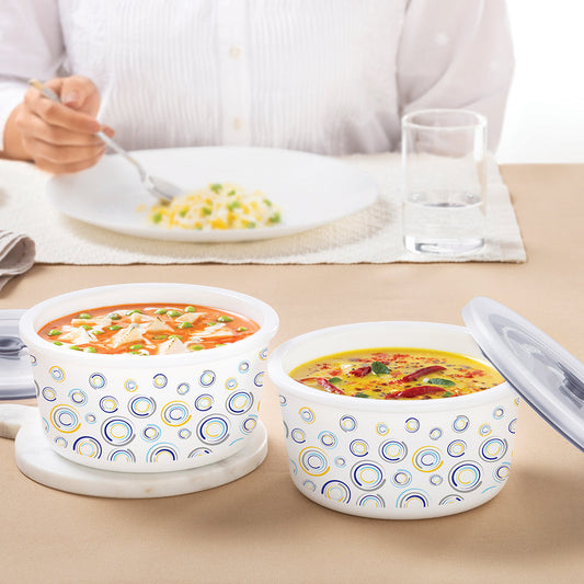 Larah By Borosil Jupiter Storage Bowl Set, 800ml x 2