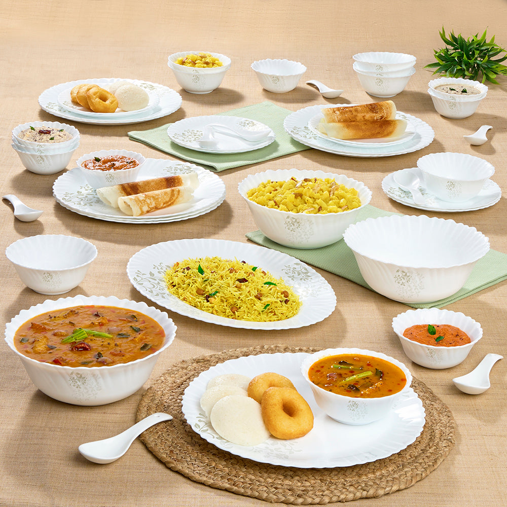 Larah by Borosil Ingot Dinner Set, 44 pc