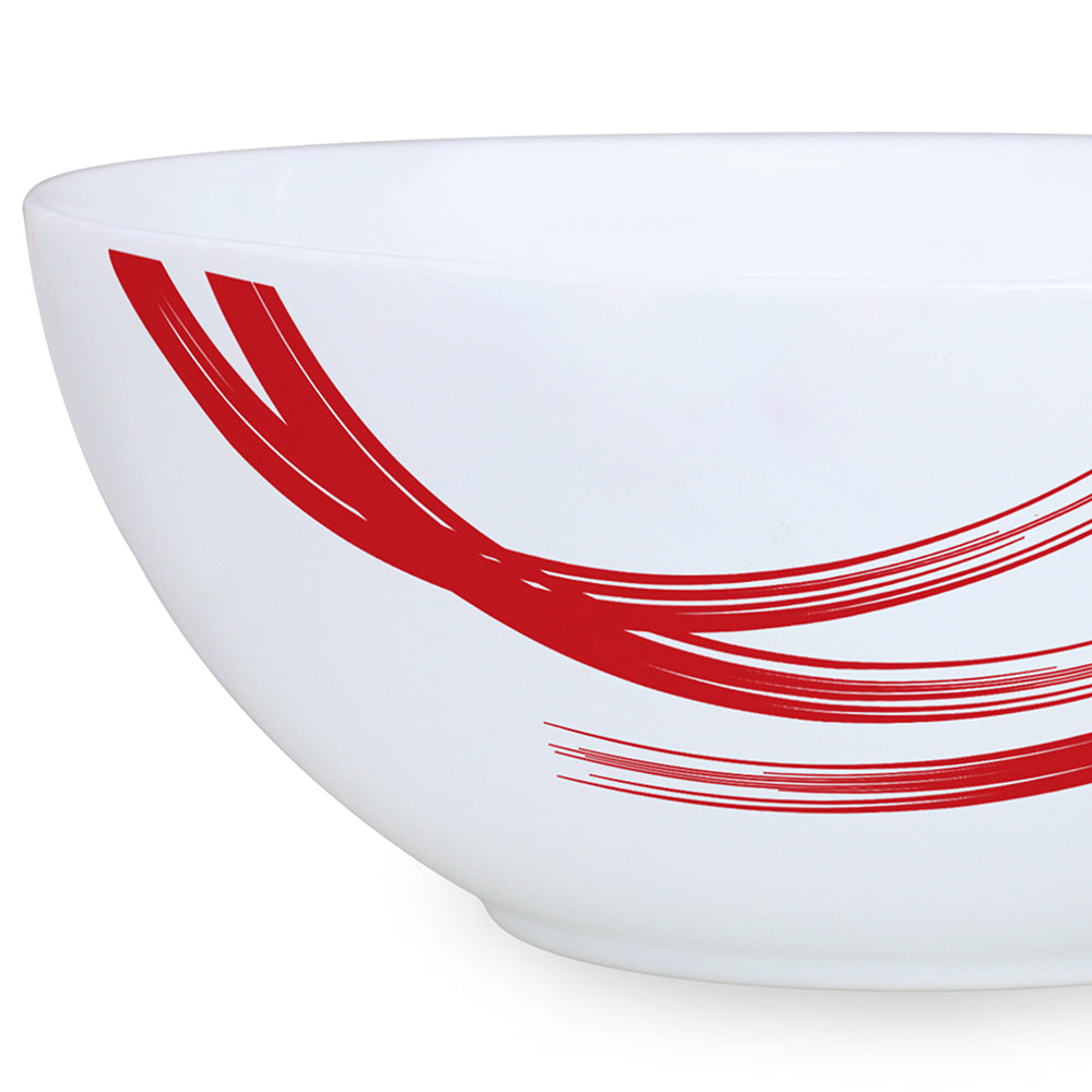 Larah by Borosil Red Stella Snack Bowl with Cover, 4pcSet+4Lids