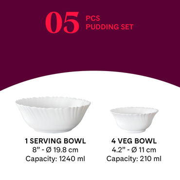 Larah by Borosil Ageria Pudding Set, 5 pc