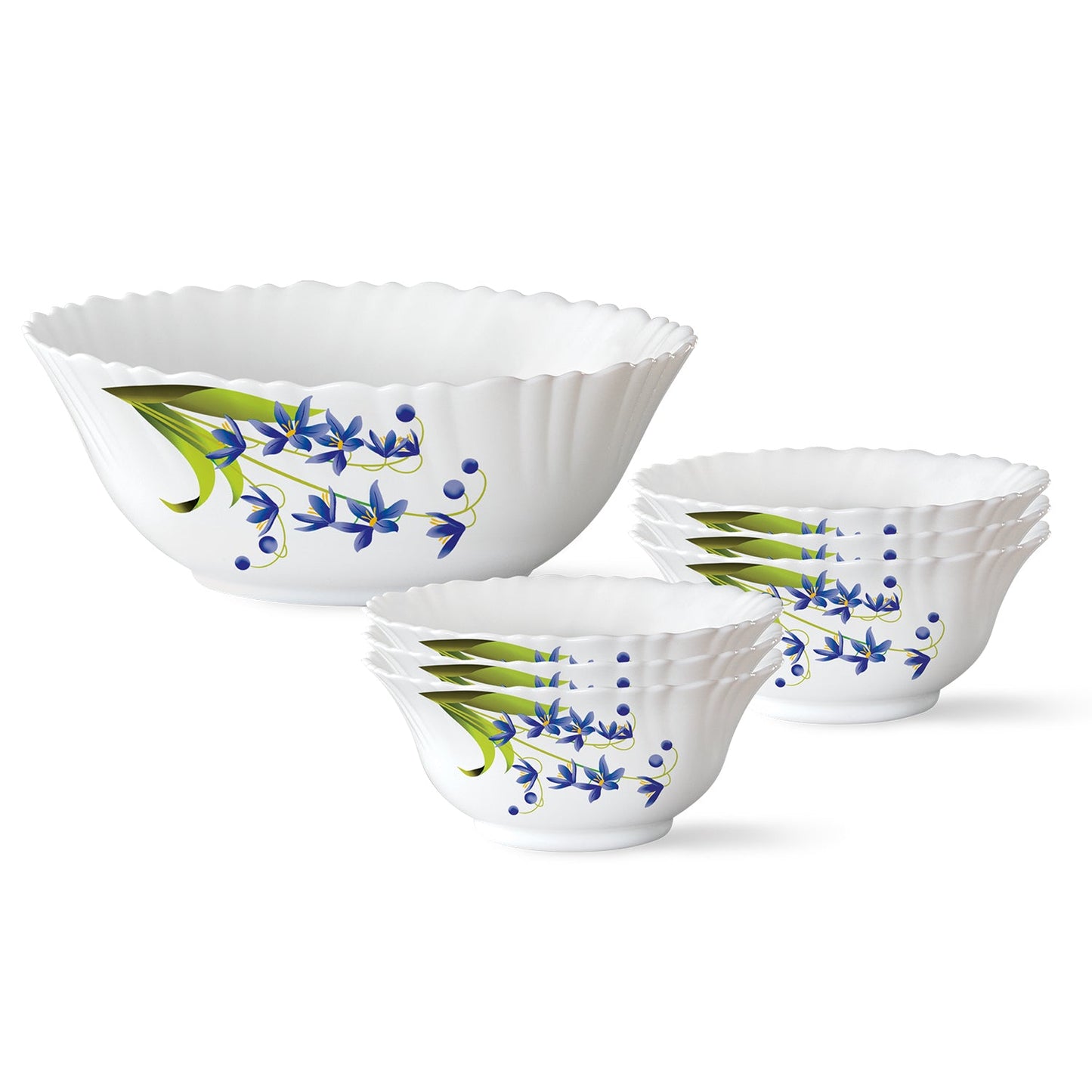 Larah by Borosil Lavender Pudding Set, 7 pc (Small)