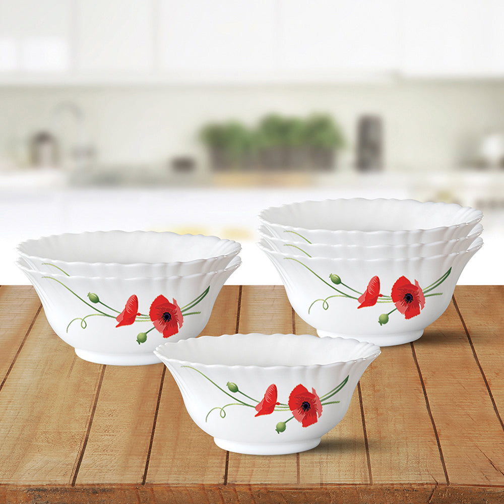 Larah by Borosil Red Carnation Pudding Set, 7 pc (Small)