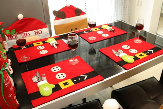 Christmas Table Mat with cutlery  (Set of 4)