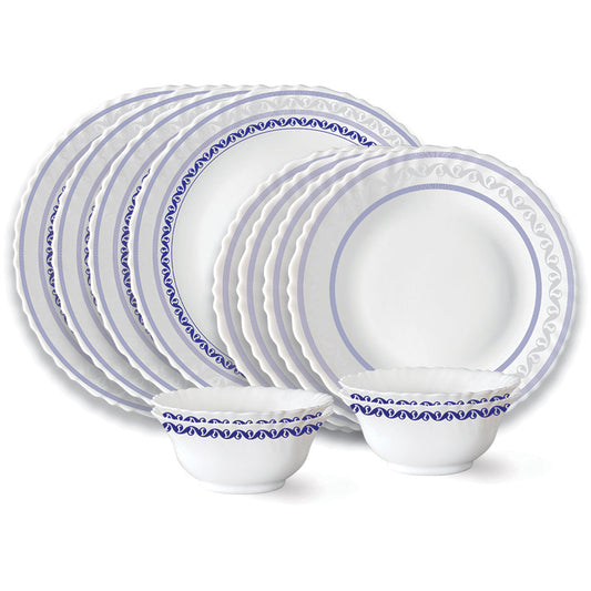 Larah by Borosil Jazzblue Dinner Set, 12 pc