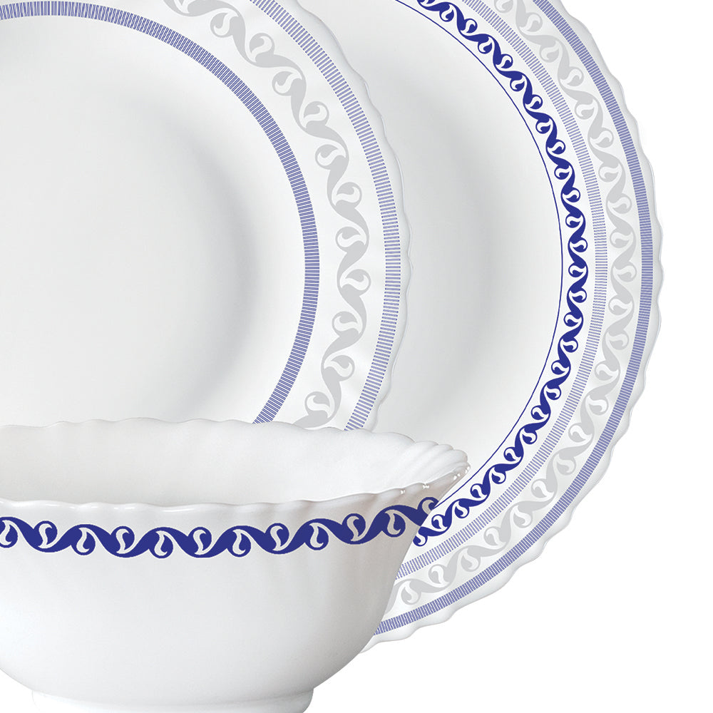 Larah by Borosil Jazzblue Dinner Set, 12 pc
