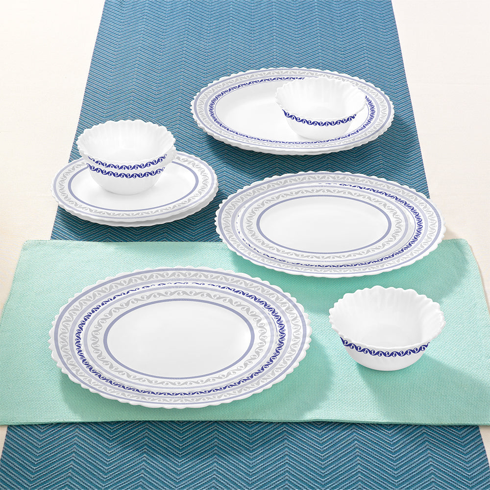 Larah by Borosil Jazzblue Dinner Set, 12 pc