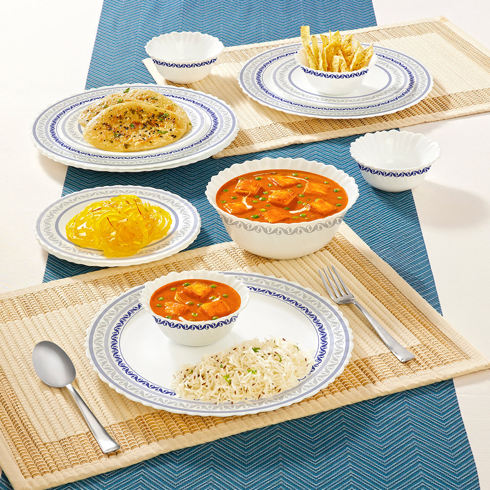 Larah by Borosil Jazzblue Dinner Set, 13 pc