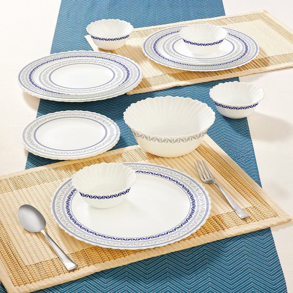 Larah by Borosil Jazzblue Dinner Set, 13 pc
