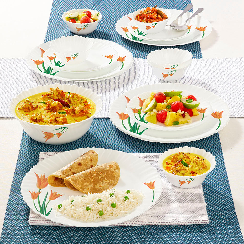 Larah by Borosil Firefly Dinner Set, 19 pc