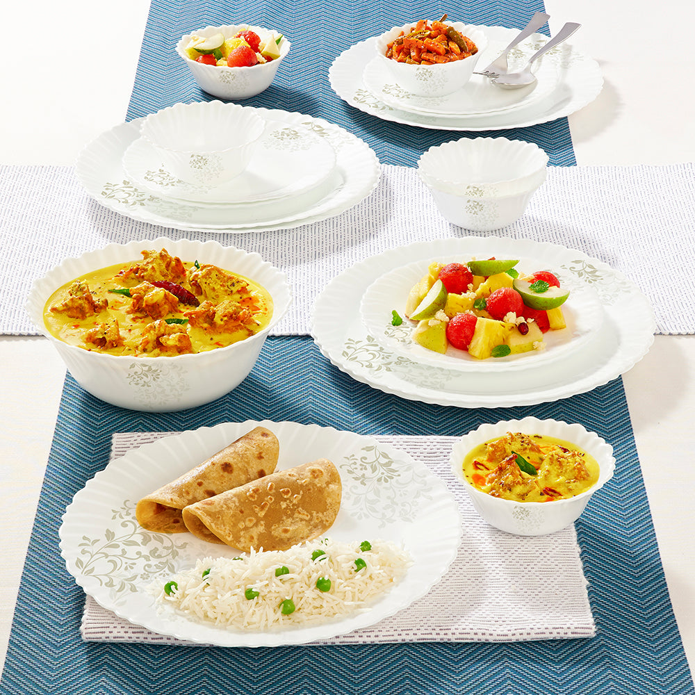 Larah by Borosil Ingot Dinner Set, 19 pc