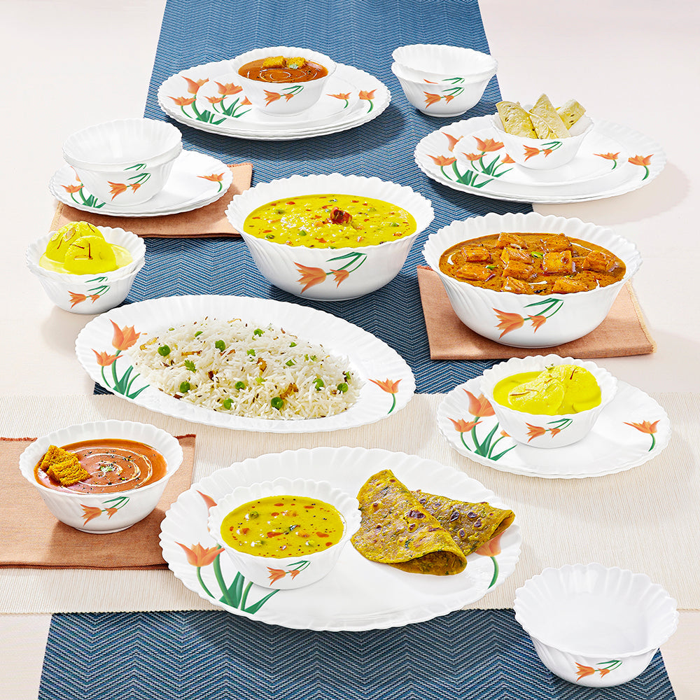 Larah by Borosil Firefly Dinner Set, 27 pc