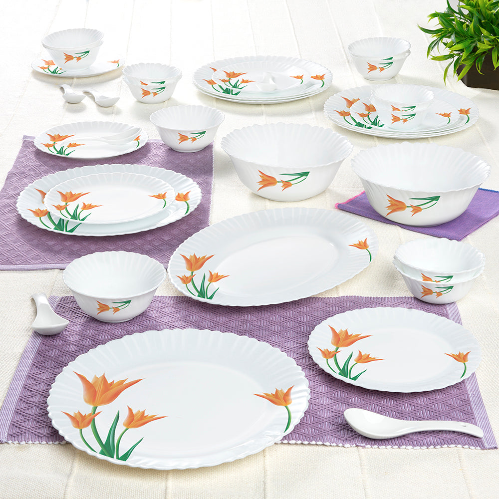 Larah by Borosil Firefly Dinner Set, 33 pc