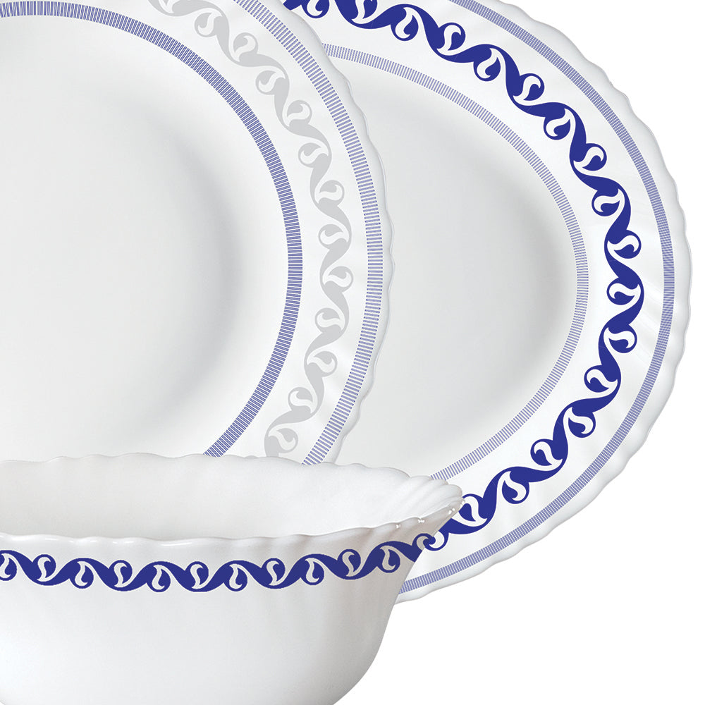 Larah by Borosil Jazzblue Dinner Set, 33 pc