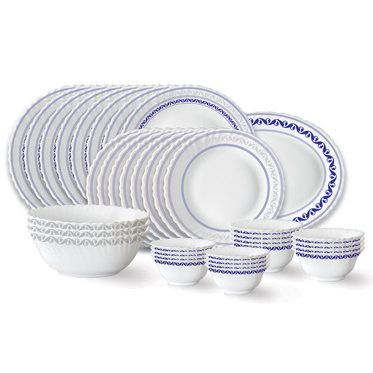 Larah by Borosil Jazzblue Dinner Set, 36 pc