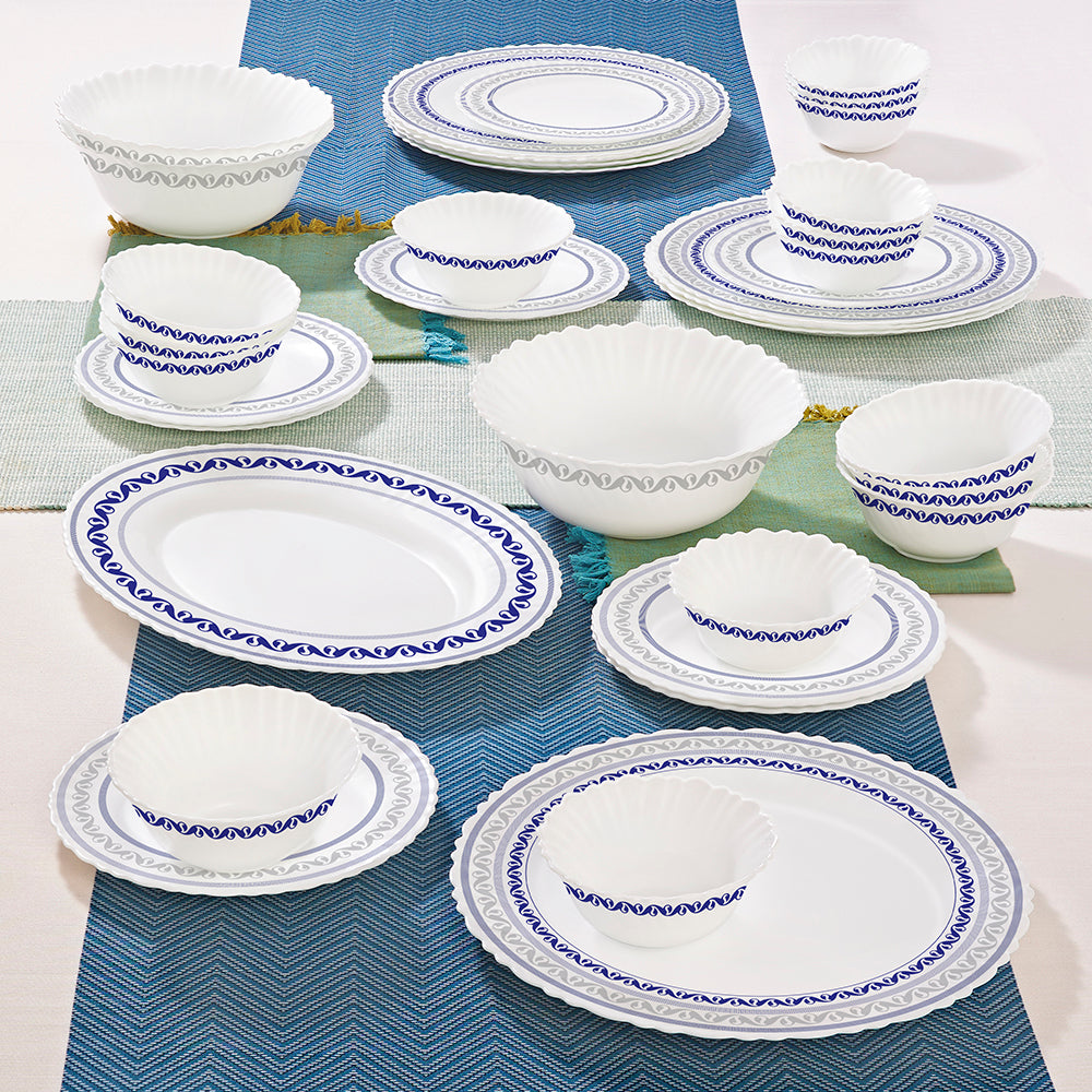 Larah by Borosil Jazzblue Dinner Set, 36 pc