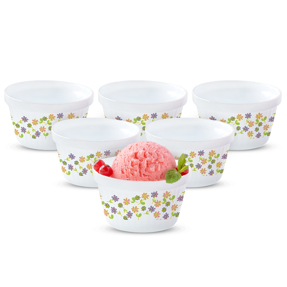 Larah by Borosil Delight Ice Cream Bowl Set, 6 pc