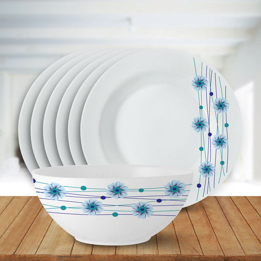 Larah by Borosil Bluebell Snack Set, 7 pc