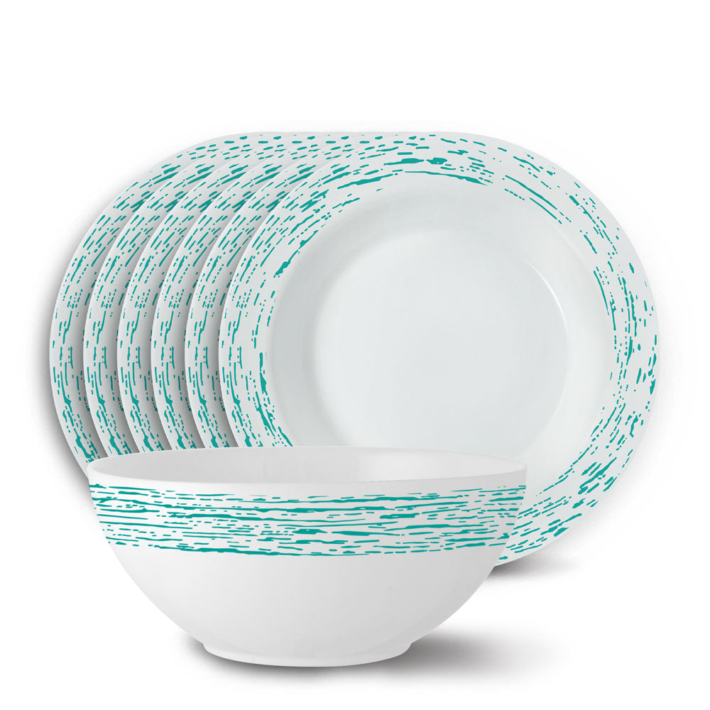 Larah by Borosil Blue Nova Snack Set, 7 pc