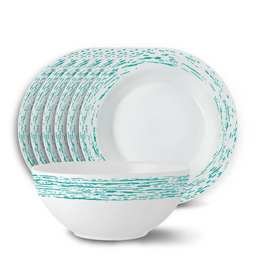 Larah by Borosil Blue Nova Snack Set, 7 pc