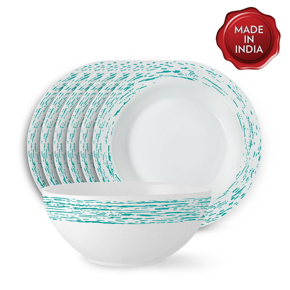 Larah by Borosil Blue Nova Snack Set, 7 pc