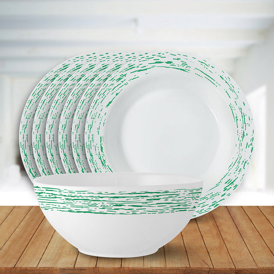 Larah by Borosil Green Nova Snack Set, 7 pc