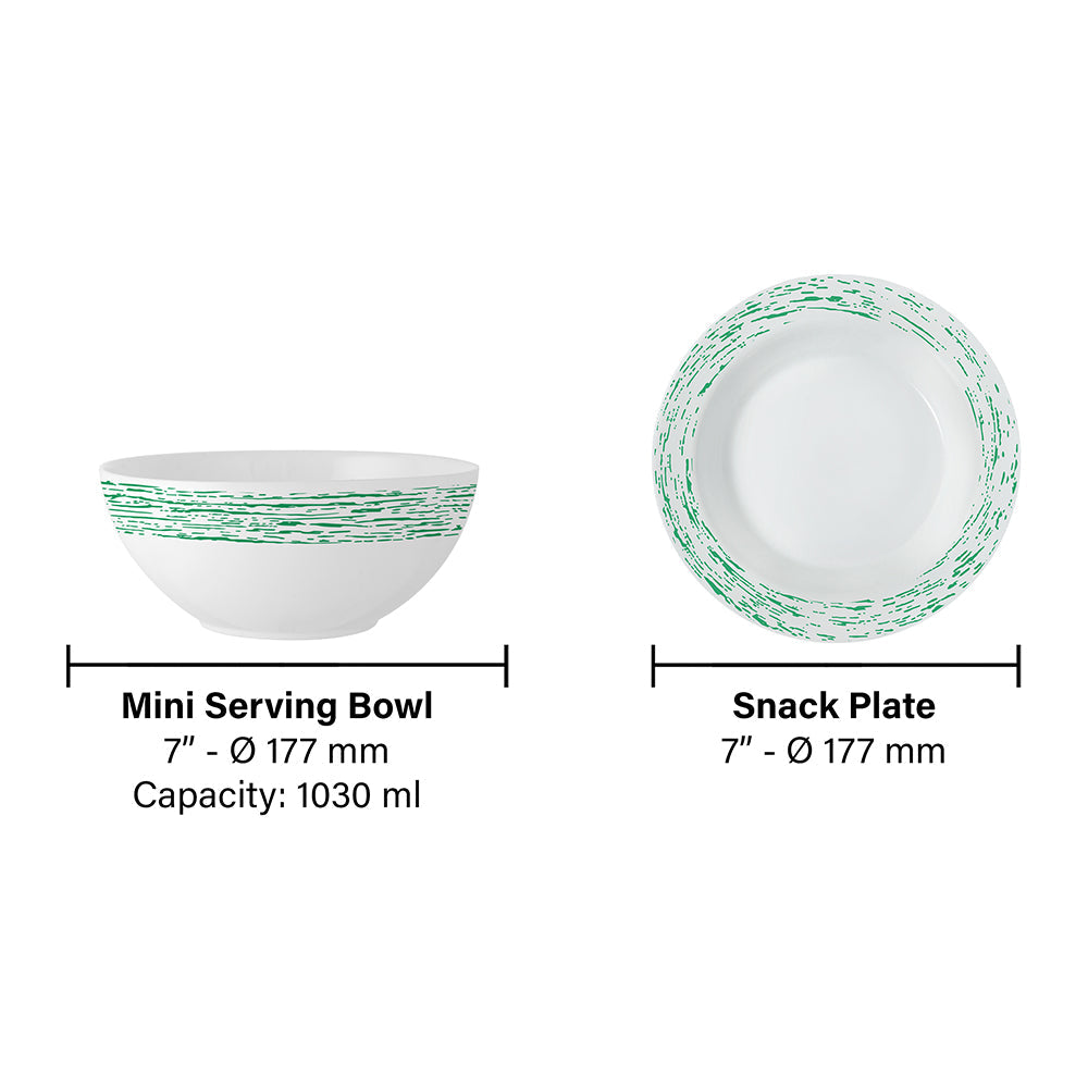 Larah by Borosil Green Nova Snack Set, 7 pc