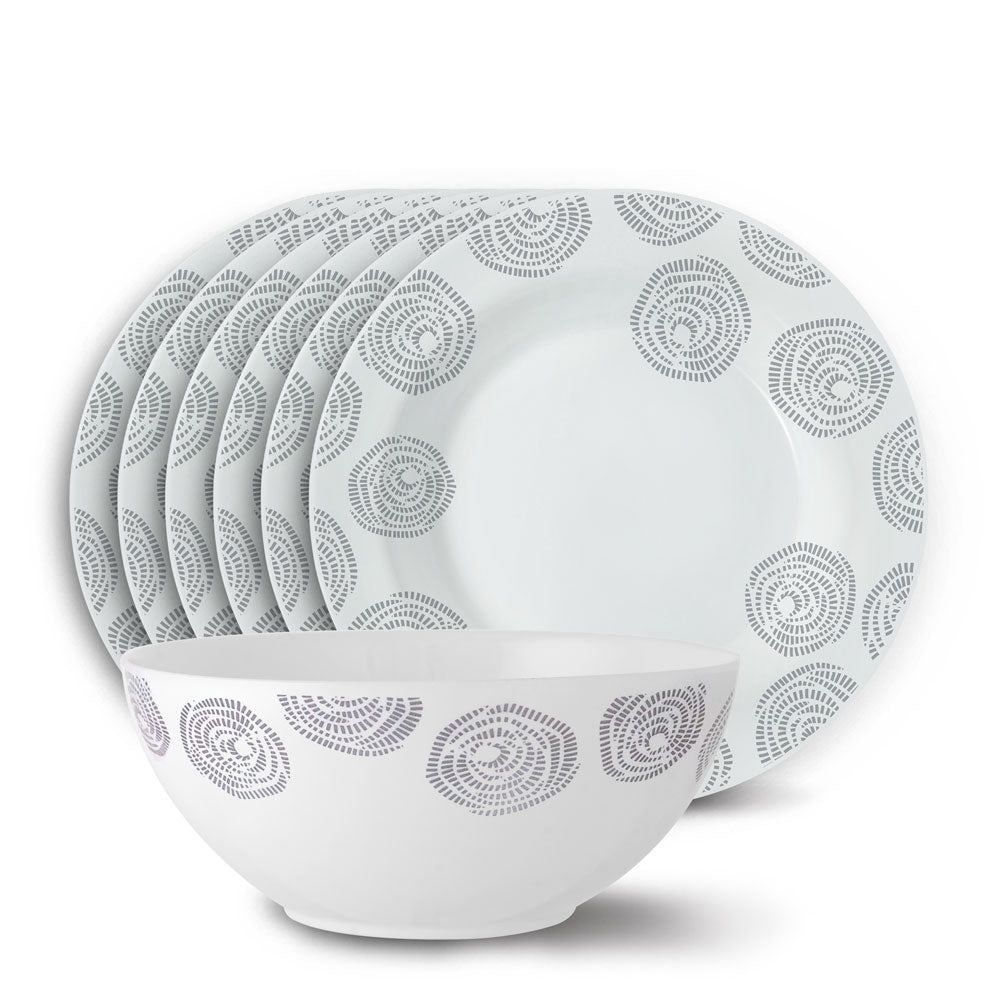 Larah by Borosil Moonbeam Snack Set, 7 pc