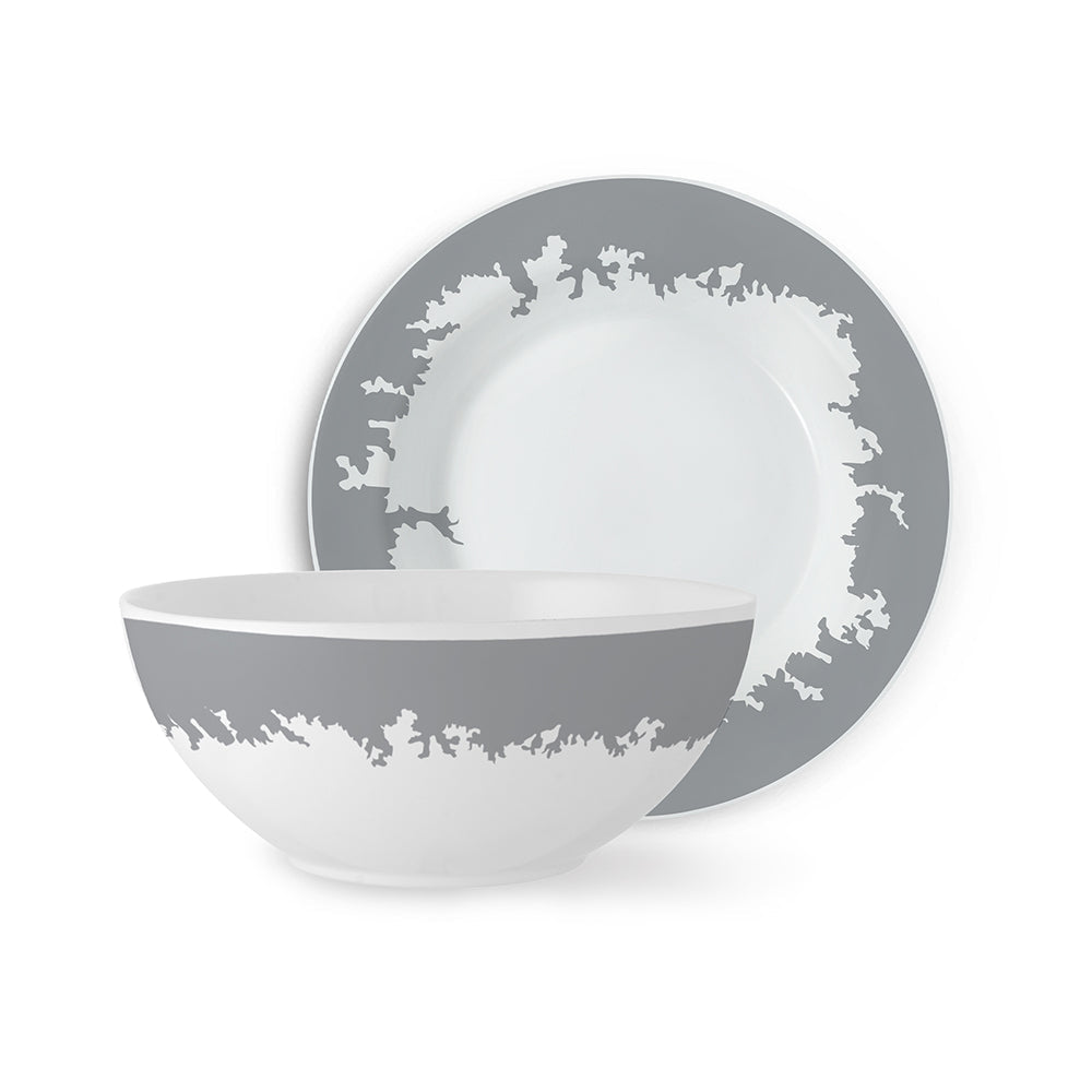Larah by Borosil Silver Luna Snack Set, 7 pc