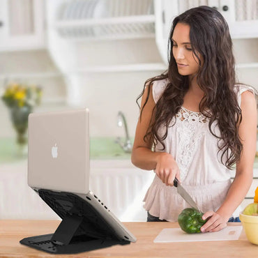 Height Adjustable Laptop Macbook Stand for Office Desk with Mobile Holder