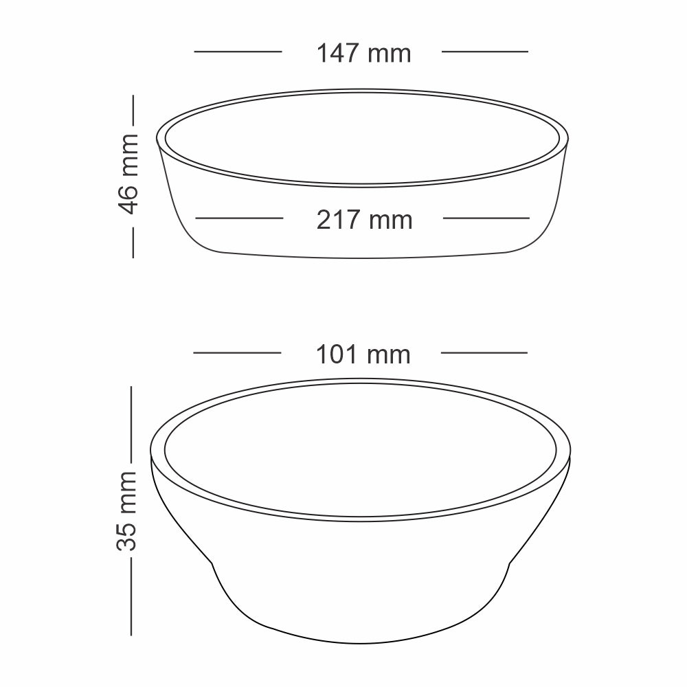 Borosil Venus Dessert Set, Dish + 6 Venus Katoris