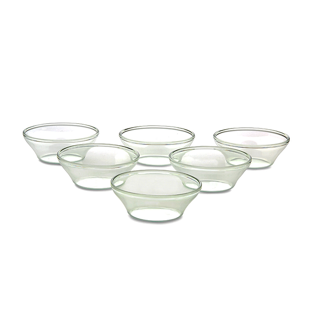 Borosil Venus Dessert Set, Dish + 6 Venus Katoris