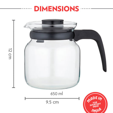 Borosil Carafe w Inbuilt Strainer, 650ml