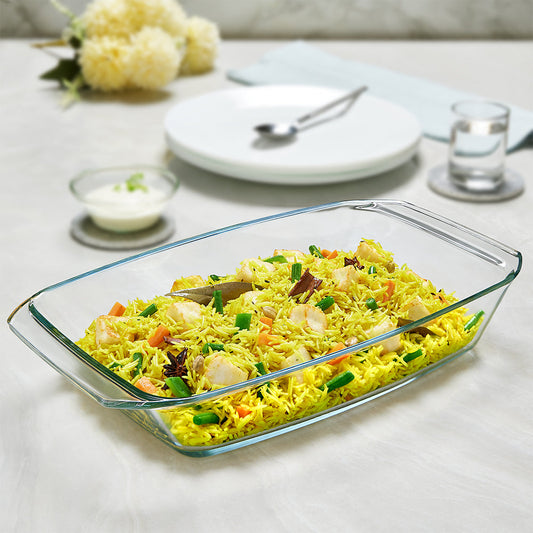 Borosil Deep Rectangular Dish, 3L