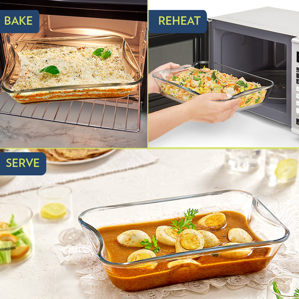 Borosil EasyGrip Rectangular Dish, 1.5L