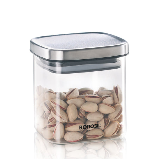 Borosil Classic Square Jar, 600ml