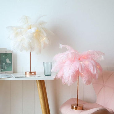 Luxe LED Table Lamp – Elegant Feather Light for Bedroom & Decor
