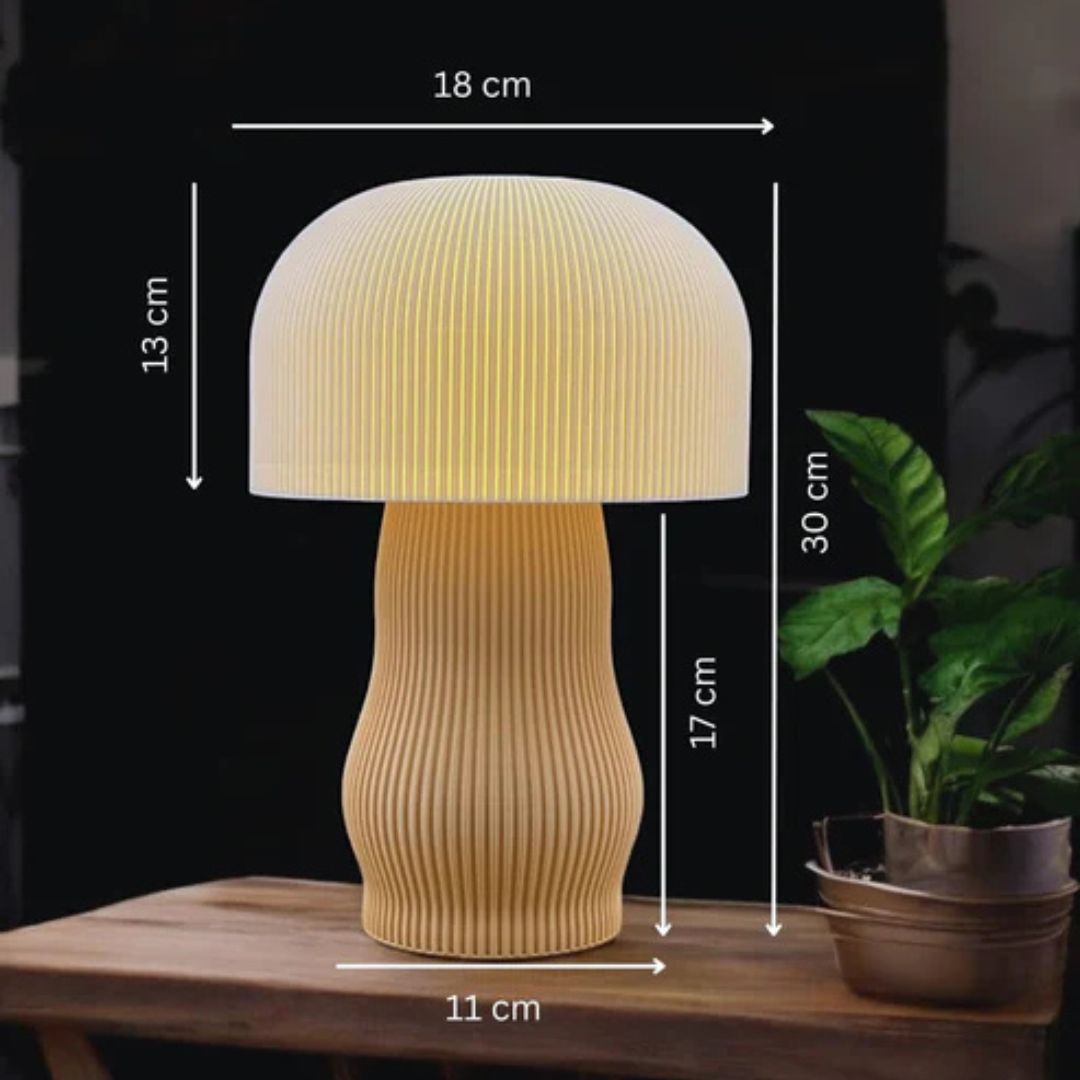 Modern Mushroom Table Lamp with Soft Warm Light , Black Base