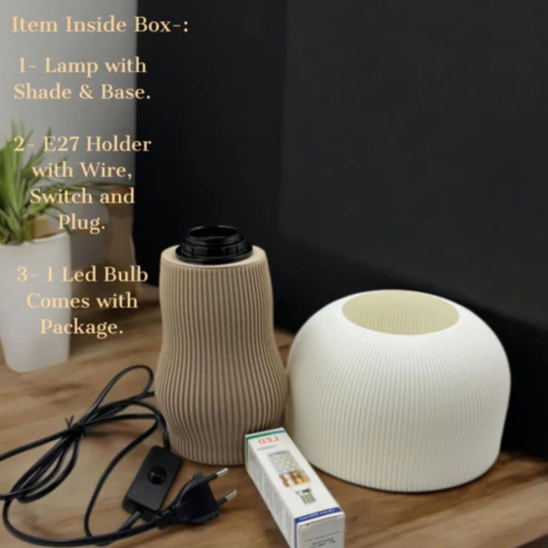 Modern Mushroom Table Lamp with Soft Warm Light , Black Base