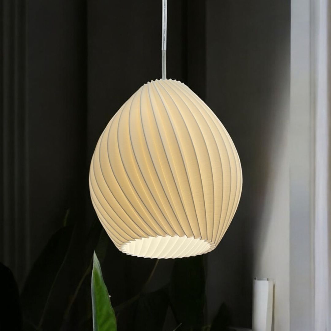 Oval Glow Pendant White Lamp | Elegant Hanging Light for Home