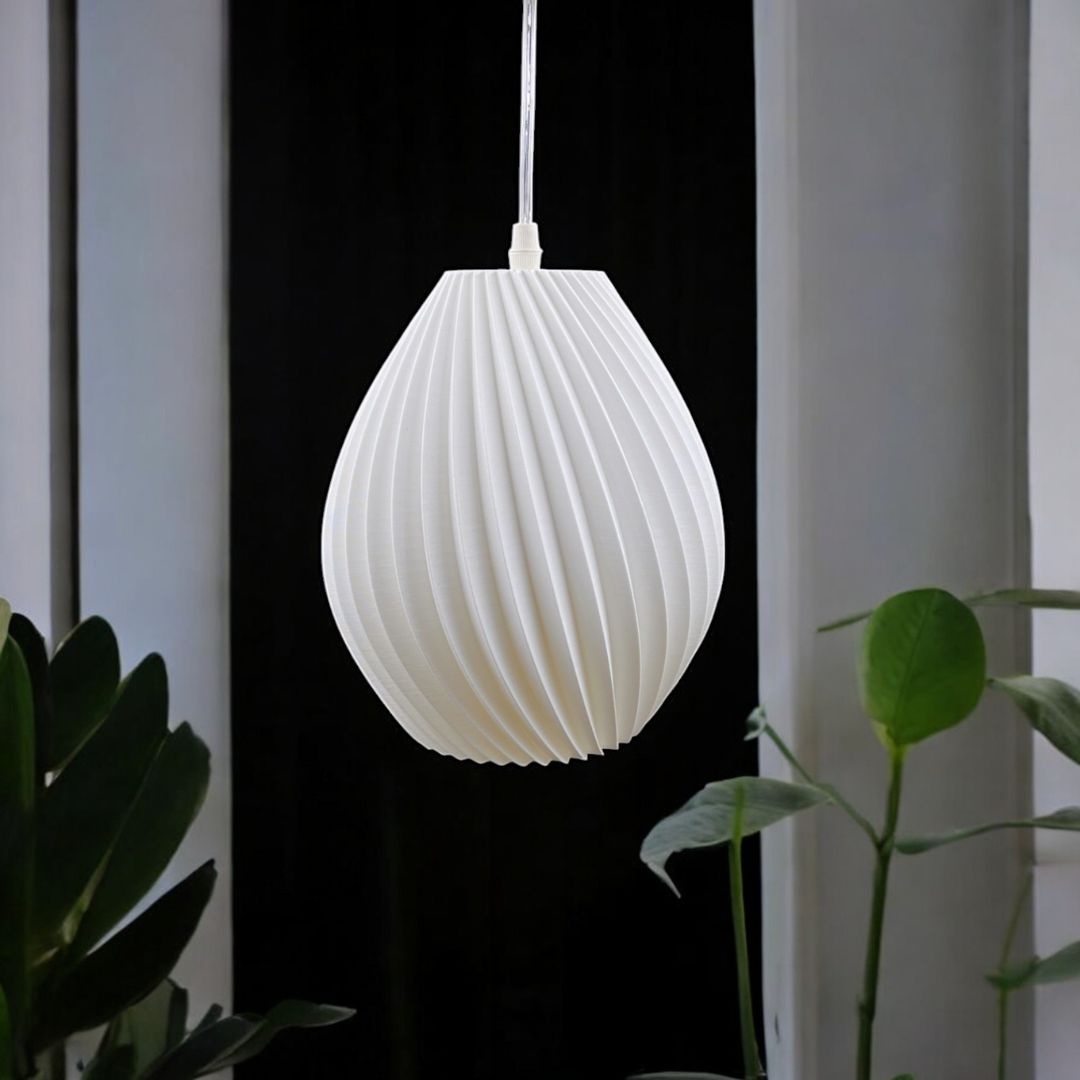 Oval Glow Pendant White Lamp | Elegant Hanging Light for Home