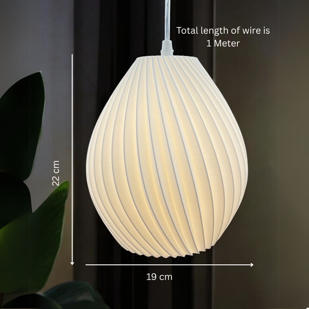 Oval Glow Pendant White Lamp | Elegant Hanging Light for Home