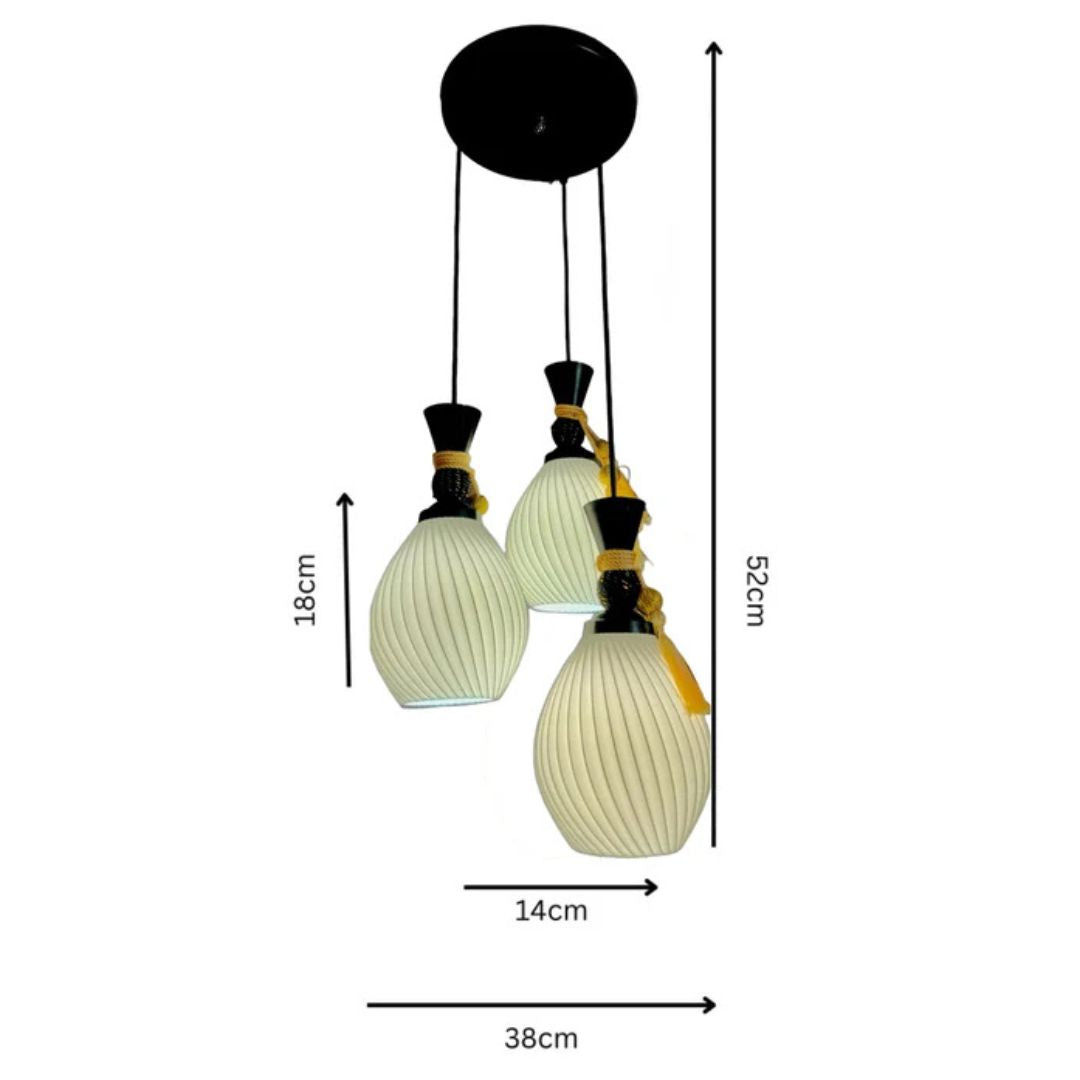 Oval Set of 3 Hanging Lights | Perfect for Dining Room