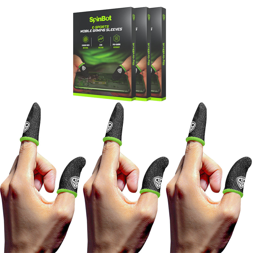 SpinBot Carbon Fiber Finger & Thumb Sleeves for PUBG, BGMI,Free Fire,etc.