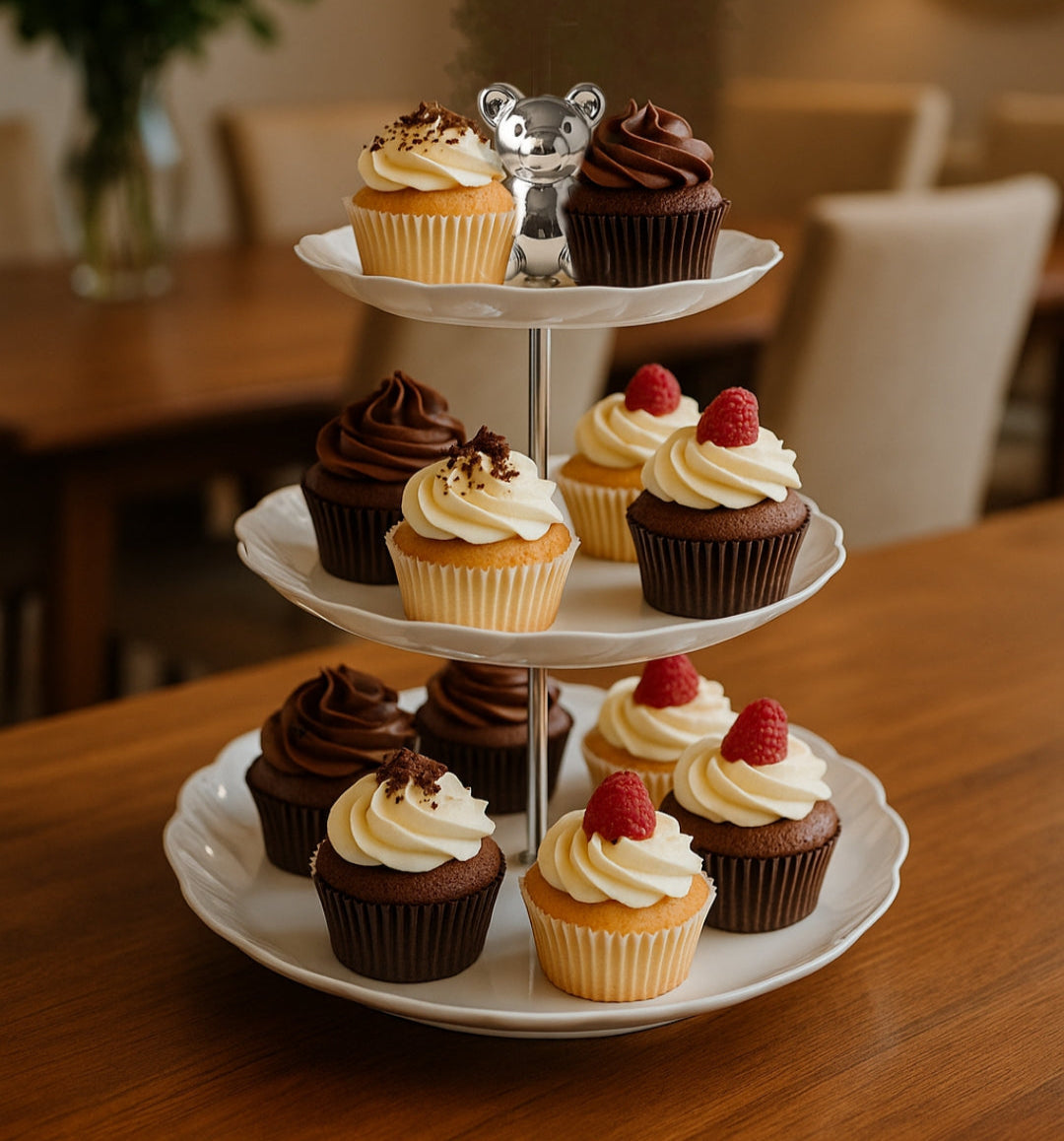 Cake Stand Multipurpose Dessert Cupcake Stand for Party Pastry Afternoon Tea White 3 Tier