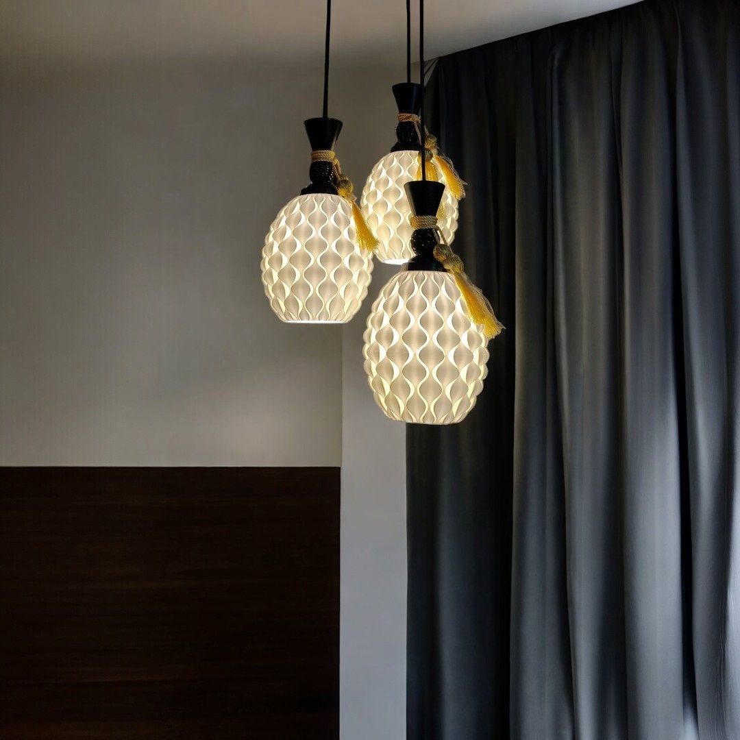 Pine Set of 3 Hanging Lamps | Perfect for Kitchen & Dining