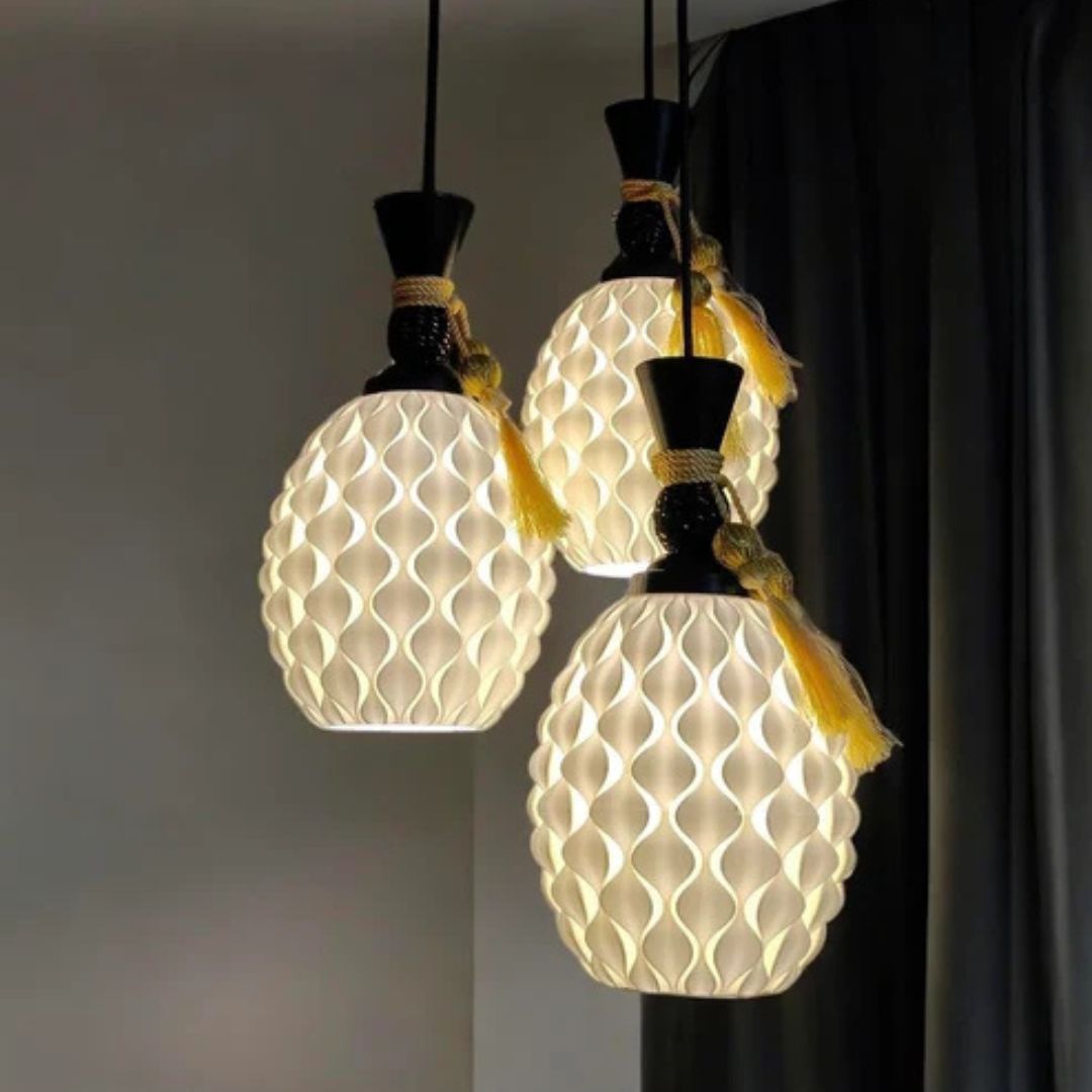 Pine Set of 3 Hanging Lamps | Perfect for Kitchen & Dining